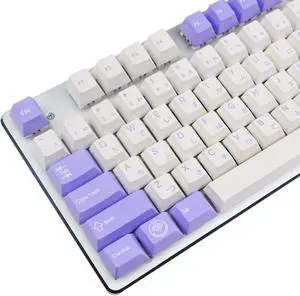 MOLGRIA Purple and White Keycaps, 135 Set Rabbit Keycaps with PBT Cherry Profile Dye Sublimation, Custom Keycaps for Gateron Kailh Cherry MX Switch 104/87/74/61 60 Percent ANSI/ISO Layout Keyboard