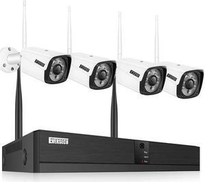 Eversecu 4CH Smart Wireless Security Camera System 4pcs 2K 3MP Outdoor Cameras & DVR Kit Support Face Capture/Record&Playback, Line Crossing/Intrusion Detection, Smartphone PC Remote View