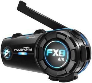 FODSPORTS FX8 AIR Bluetooth Motorcycle Headset, 1000M Communication, 3 Sound Effects, Hands-Free Intercom, CVC Noise-Cancellation, Waterproof, FM Radio, 1 Pack
