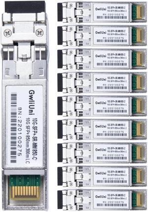 10Pcs Multi-Mode 10G SFP+ Fiber Module Network Transceiver, SR MM850nm 300m, Duplex LC for Switch, Router, Firewall, Network Card, Media Converter etc