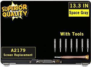 GBOLE Screen Replacement for MacBook Air A2179 2020 Year EMC 3302 MVH22 MVH42 MVH52 MWTJ2 MWTK2 MWTL2 Retina LCD Display Screen Full Assembly Complete Top Assembly 13.3" 2560x1600 (Space Gray)