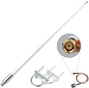 6dBi LoRa Gateway Antenna Indoor Outdoor Glass Fiber LoRaWAN Antenna Waterproff for RAK Bobcat Helium Hotspot HNT Miner with Mount Bracket N-Male SMA Connect Cable 915MHz