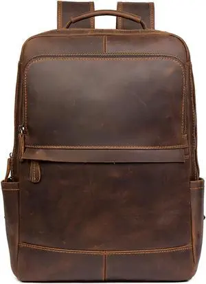 PAHVRION Vintage Genuine Leather 14 Inch Laptop Backpack,Hiking Travel Bag Anti Theft Camping Daypack PAHVRION Vintage Genuine Leather 14 Inch Laptop Backpack,Hiking Travel Bag Anti Theft Camping Daypack