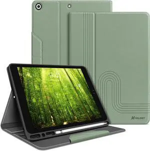 H HOLIMET Case for iPad 9th Generation 10.2 Inch 2021 iPad 8th 7th Generation 2020/2019 with Pencil Holder Vegan Leather Auto Sleep/Wake Smart Shockproof Protective Cover