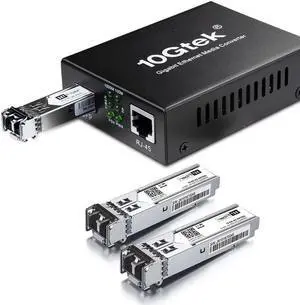 3 Pack 1.25G MultiMode SFP LC Module with SFP to RJ45 Media Converter, 10/100/1000M RJ45 to 1000Base-SX Fiber Transceiver, for Ubiquiti, Mikrotik and More,MMF, 850nm, up to 550m (1804 ft)