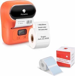 Phomemo M110S Mini Label Maker- Bluetooth Thermal Label Printer Maker for Barcode, Clothing, Jewelry, Retail, Mailing, Business, Compatible with Android & iOS, Orange