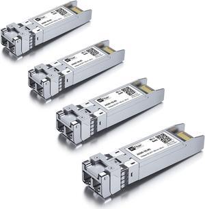 10G Multimode SFP+ LC Module, 10GBase-SR Fiber Transceiver for Cisco SFP-10G-SR, Meraki MA-SFP-10GB-SR, Ubiquiti UniFi UF-MM-10G, Mikrotik, Netgear and More (MMF,850nm,300m,DDM) 4 Pack