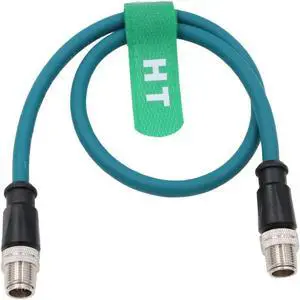 HangTon Ethernet Cat7e Cable for Cognex Industrial Sensor Camera M12 8 Pin X-Coded to 8 Position X-Coding 1M