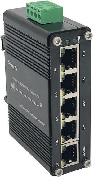 Hardened Industrial Gigabit Ethernet Switch 5-Port Mini Industrial Switch 10/100Mbps Half/Full Duplex and 1000Mbps Full Duplex