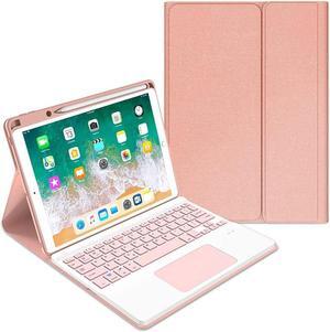QYiiD Keyboard Case for iPad Pro 12.9 2015 & 2017 (2nd & 1st Generation), Slim Lightweight [Cloth Texture] Case with Detachable Wireless Keyboard for iPad Pro 12.9 Inch, Pink