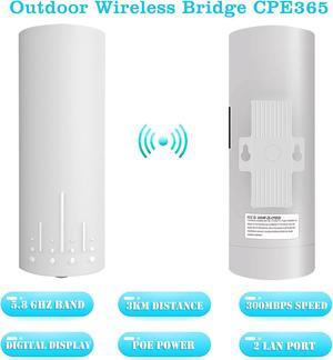 Point to Point Wireless Bridge, Starlink Wireless Bridges, 5.8G 100Mpbs Long Range Internet Extender CPE 14DBi Antenna Extend Network & Video Surveillance up to 1.8 Miles (2-Pack)