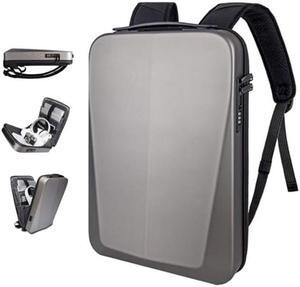 Refutuna Hard shell Laptop Backpack for Men, 17 Inch Anti-theft Waterproof Business Backpack, TSA Lock Gaming Computer Backpack with USB Charging Port Work age:over 15 years old (Titanium)