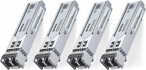4 Pack 1.25G 1000Base-SX Multimode SFP Module - Gigabit SFP to LC Fiber Transceiver for Cisco GLC-SX-MMD/GLC-SX-MM/SFP-GE-S, Ubiquiti UniFi UF-MM-1G, Meraki MA-SFP-1GB-SX, Mikrotik, Fortinet, Netgear