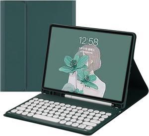 HENGHUI Galaxy Tab S6 Lite 104 20222020 Keyboard Case Cute Round Key Color Keyboard Wireless Detachable BT Keyboard Cover with Pencil Holder for Galaxy SMP610P613P615P619 DarkGreen