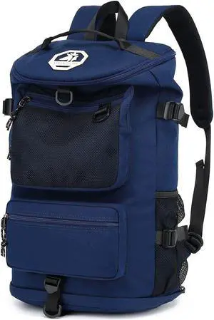Gym Duffle Bag Backpack 4-Way Waterproof with Shoes Compartment for travel Sport Hiking laptop (dark blue) XL