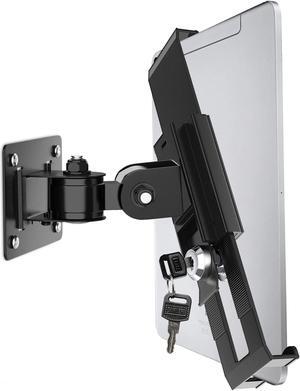 Keuvirya iPad Wall Mount, Security Anti-Theft Tablet Wall Mount Holder with Lock and Keys, 360deg Swivel iPad Pro Mount, Compatible with 7-11 Inch Tablets (iPad, Galaxy Tab, Slate, Fire) - Black