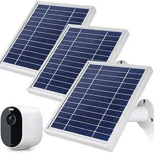 iTODOS Solar Panel Charger for Arlo Essential Spotlight/XL Spotlight Camera,11.8Ft Outdoor Power Charging Cable and Adjustable Mount,Not for Arlo Essential 2K Camera(2nd Generation)-3 Pack,Silver