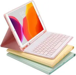 YEEHi Color Keyboard for Galaxy Tab S8+ 12.4" 2022 / Tab S7 FE 12.4 inch 2021 & Tab S7+ 12.4'' 2020 Keyboard Case Cute Detachable Removable Wireless Bluetooth Keyboard Cover (Pink)