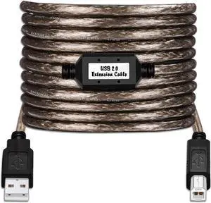 LDKCOK Active USB 2.0 Printer Cable 75ft - A-Male to B-Male High Speed Printer/Scanner/Repeater Cable for HP, Canon, Epson, Dell, Samsung etc
