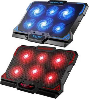 LIANGSTAR Laptop Cooling Pad, Laptop Cooler with 6 Quiet Led Fans for 15.6-17 Inch Laptop Cooling Fan Gaming Stand