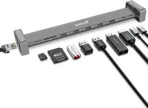 SIDSYS USB C Hub Multiport Adapter, 9 in 1 Hub for Laptop with Ethernet, USB C to HDMI, TF and SD Card