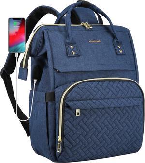 LOVEVOOK Laptop Backpack for Women Fashion Business Computer Backpacks Travel Bags Purse Doctor Nurse Work Backpack with USB Port Fits 17-Inch Laptop, Navy