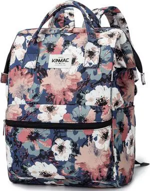 Kinmac Waterproof Laptop Backpack For Laptop Up to 15.6 Inch Men Women Travel Outdoor Backpack (Camellia)