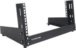 Sound Town 4U 2-Post Desktop Open-Frame Rack, for Audio/Video, Network Switches, Routers, Patch Panels (ST2PF-4LW)
