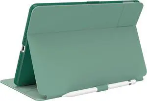 Speck Balance Folio Case for iPad 10.2 Inch (2019-2021) - Drop & Camera Protection, Slim Multi Range Stand, Apple Pencil Holder - Fluorite Green/Eggshell Green