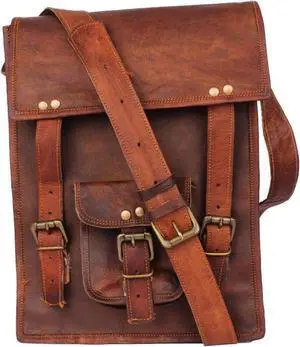 Leather Saddler Ls 9X11 Inch Leather Vintage Cross Body Messenger Courier Satchel Bag Gift Men Women ~ Business Work Fits Up To 11" Laptop Carry Ipad Book