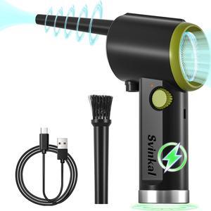 Svinkal Compressed air Duster Electric, Computer air Blower Gun, air Blower for Computer Keyboard, Cordless air Duster, for Cleaning Camera Toys Greenery Computer Keyboard, etc(Brushless Motor)