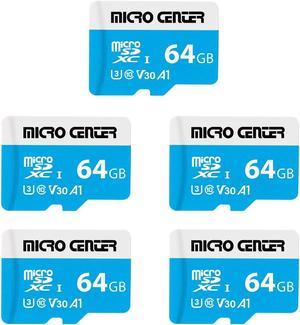 INLAND Micro Center 64GB microSDXC Card 5 Pack, Nintendo-Switch Compatible Micro Card, UHS-I C10 U3 V30 4K UHD Video A1 R/W Speed up to 95/30 MB/s Flash Memory Card with Adapter