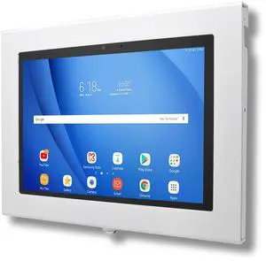 TABcare Locking Anti-Theft Metal Case for Samsung Galaxy TAB S9 FE+ 12.4, S7+ S8+ S9+ S10+ S7 FE Tablet for Kiosk, POS, Store, Show Display, Time Clock (TAB S9 FE+, White)