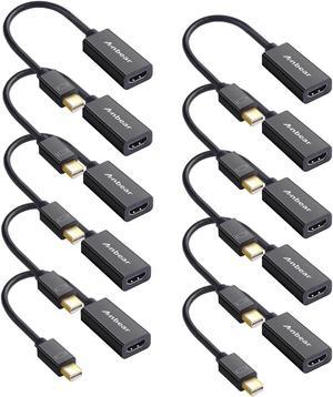 Anbear Mini Displayport to HDMI Adapter Thunderbolt to HDMI Cable, Gold-Plated HDMI to Mini DisplayPort Adapter Compatible with MacBook Pro, MacBook Air, Mac Mini, Microsoft Surface Pro (10 Pack)