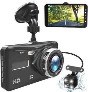 Dash Cam MASO Dual Lens Full HD 1080P 4" IPS Car DVR Camera Front+Rear Night Vision Video Recorder G-sensor Parking Mode WDR