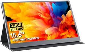 Upperizon Portable Monitor 15.6 Inch 1080P FHD HDR IPS Travel Monitor HDMI USB-C Portable Monitor for Laptop Macbook PC Surface Xbox Switch PS4/5 with Cover,VESA Compatible