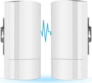Point to Point Wireless Bridges,UeeVii 5.8G Outdoor CPE with 12dBi Antenna 1.3mi Long Range Transmission Distance 802.11 a/n/ac Standard IP65 Waterproof PoE Power,2-Pack (CPE58G)