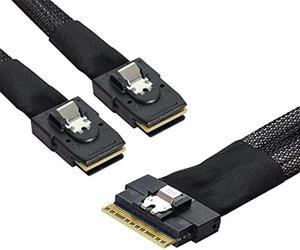 NFHK PCI-E Ultraport Slimline SAS Slim 4.0 SFF-8654 8i 74pin to Dual SFF-8087 Mini SAS Cable PCI-Express