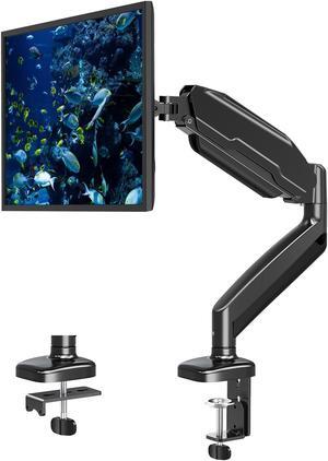 MOUNT PRO Single Monitor Desk Mount - Articulating Gas Spring Arm, Removable VESA Stand with Clamp and Grommet Base Fits 13 to 32 Inch LCD Computer Monitors, 75x75, 100x100