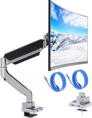 WALI Single Monitor Arm Desk Mount, Single Monitor Mount Desk Up to 35 Inch and 33lbs,Heavy Duty Monitor Arm Fully Adjustable Gas Spring Monitor Stand (GSMU001), Silver