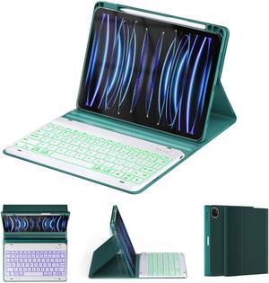 OYEEICE Keyboard Case for iPad Pro 12.9 (6th Generation 2022) - Detachable BT Backlit Magnetic Keyboard with iPad Pro 12.9 inch 5th / 4th Gen 2021 2020, Built-in Pencil Holder, Smart Cover(Teal)