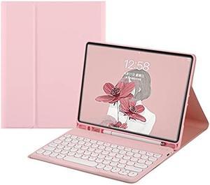 HENGHUI Keyboard for Galaxy Tab S8 11" 2022 / Tab S7 11 Inch 2020 Tablet Keyboard Case Cute Round Key Color Keyboard Detachable Wireless Keyboard Cover with S Pen Holder (Pink)