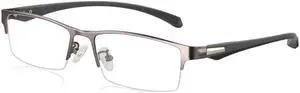 Multifocus Glasses+Anti Blue Light Block Filter Reduces Digital Eye Strain Reader (Gray, +1.0)