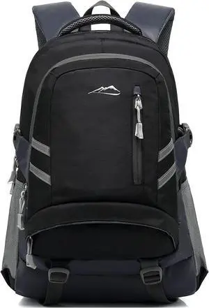 ProEtrade Backpack Bookbag for College Laptop Travel, Fit Laptop Up to 15.6 inch Multi Compartment with USB Charging Port Anti theft, Gift for Men Women (Black)