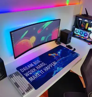 CREATE WORK PLAY Large Motivational Desk Mat for Work, Gaming or Home Office, XXL Mouse Pad with Inspirational Quotes, Gaming Mouse Pad & Desk Cover, 35.4 x 15.7in (900 x 400mm) (Dream Big...)