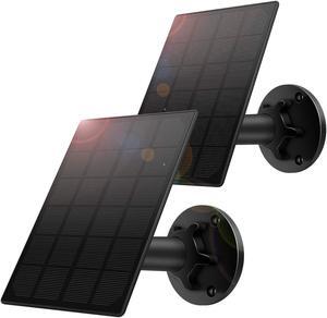 2 Pack Solar Panel for Wireless Outdoor Security Camera,Compatible with DC 5V Rechargeable Battary Powered Surveillance Camera, Continuously Power for Outdoor Security Camera,5V 3.5W Micro USB Port