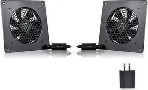 SCCCF USB Cabinet 120MM Fan Quiet Cooling Fan System 6" with Speed Control, for Home Theater AV Cabinets(2 Pack))