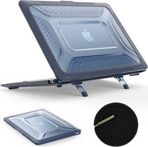 SEYMAC stock Case for MacBook Pro 16 inch 2024-2021 A3403 A3186 A2991 A2780 A2485, Shock-Absorbing Protection with Folding Stand &Mouse Pad/Bag Case for MacBook Pro 16'' M4/M3/M2/M1 (Blue)