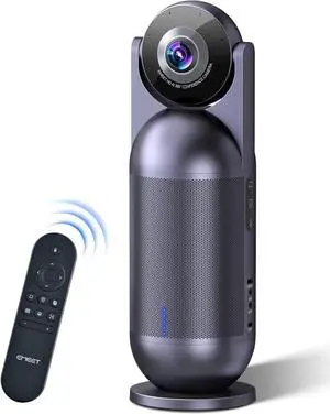 EMEET Meeting Capsule (Gen 2), 360deg 4K Capture, 1080p AI Video Conference Camera, AI Voice/Face/Figure Tracking, 8 Noise-Cancelling Mics, 10W Hi-Fi Speaker, Plug & Play, for up to 10 People