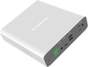Krisdonia AC Outlet Portable Charger Battery Pack - 27000mAh 130W/110V Travel Power Bank with AC Outlet and 2X QC3.0 USB Ports and Type-C Port for MacBook, Laptop, Smartphone and More Devices